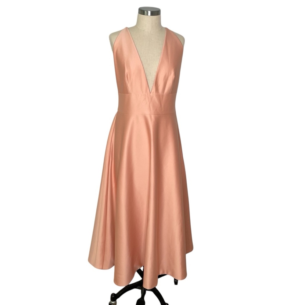 Anthropologie BHLDN Size 10 Deep V Midi Dress Pockets